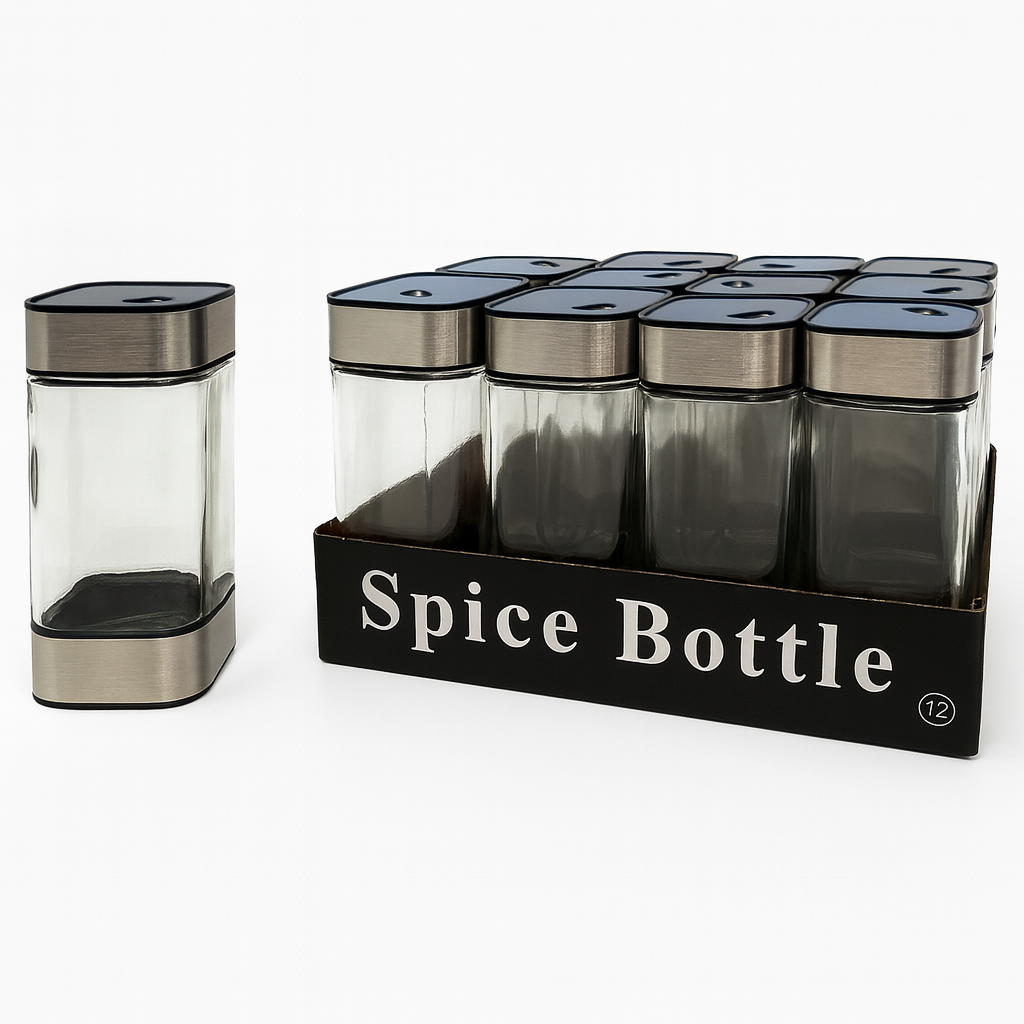 Glass Round Spice Jars (11cm) (144p/12p)