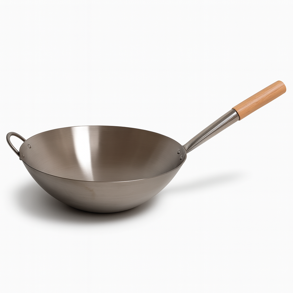 28cm WoodenHandle BBQ Wok (12p)