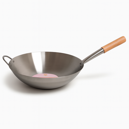 30cm WoodenHandle BBQ Wok (12p)