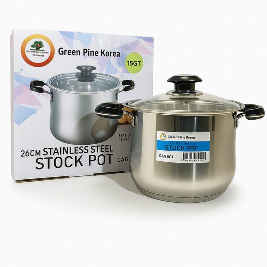 S/S Stock Pot 13QT(24cm) |15QT(26cm) |18QT(28cm) | 22QT(30cm) | 26QT(32cm) ONLY SELL AS SET