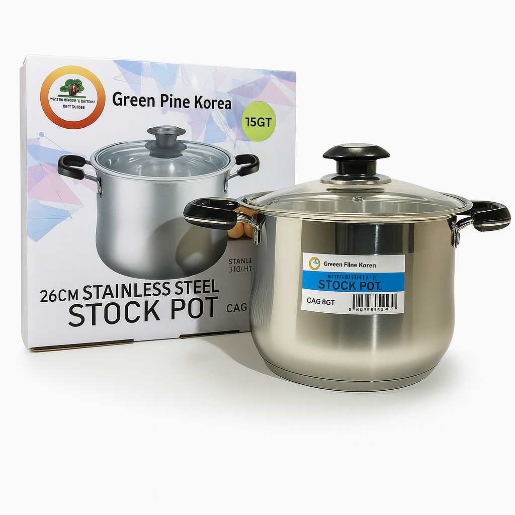 S/S Stock Pot 8QT(20cm) | 10QT(22cm) | 13QT(24cm) | 15QT(26cm) | 18QT(28cm) ONLY SELL AS SET