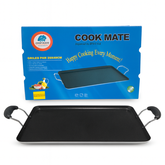 DOUBLE GRILLED PAN W/ PLASTIC HANDLE 29x48x3.5cm (10P)