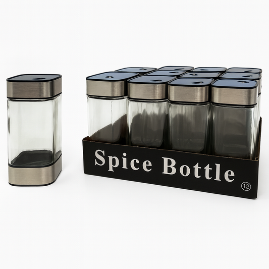 Glass Round Spice Jars (11cm) (144p/12p)