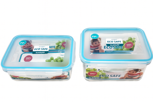 Rectangle Air tight Plastic Container 1L (15p)