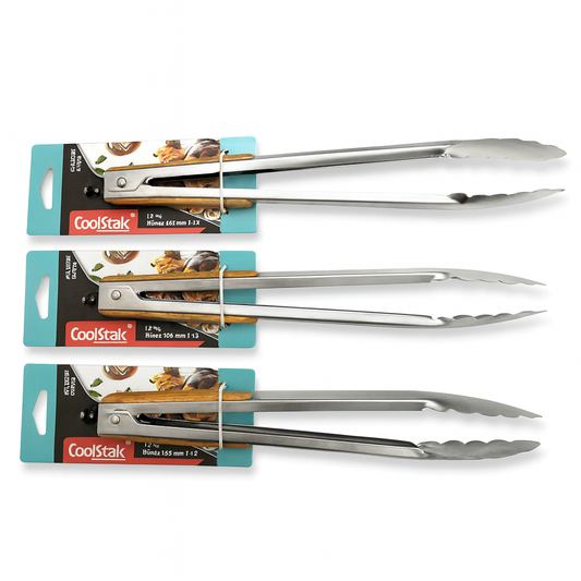 S/S Wood Leaf Tongs 16