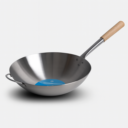30cm WoodenHandle BBQ Wok (12p)