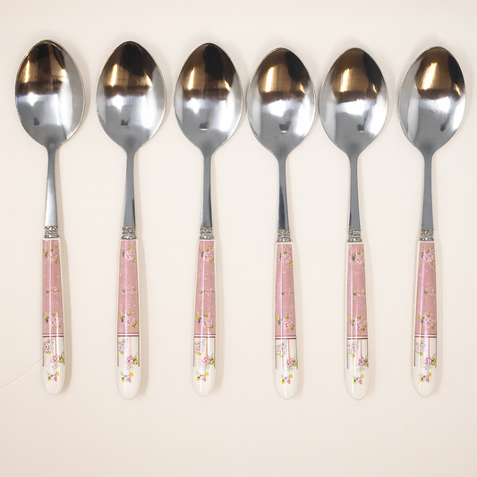 Small Rose Porcelain Spoon 6p set