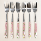 Small Rose Porcelain Fork 6p
