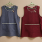 Red Gray Side Button Apron 12p