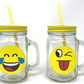 Glass Mug With Lid/Straw (Smile) 480ml