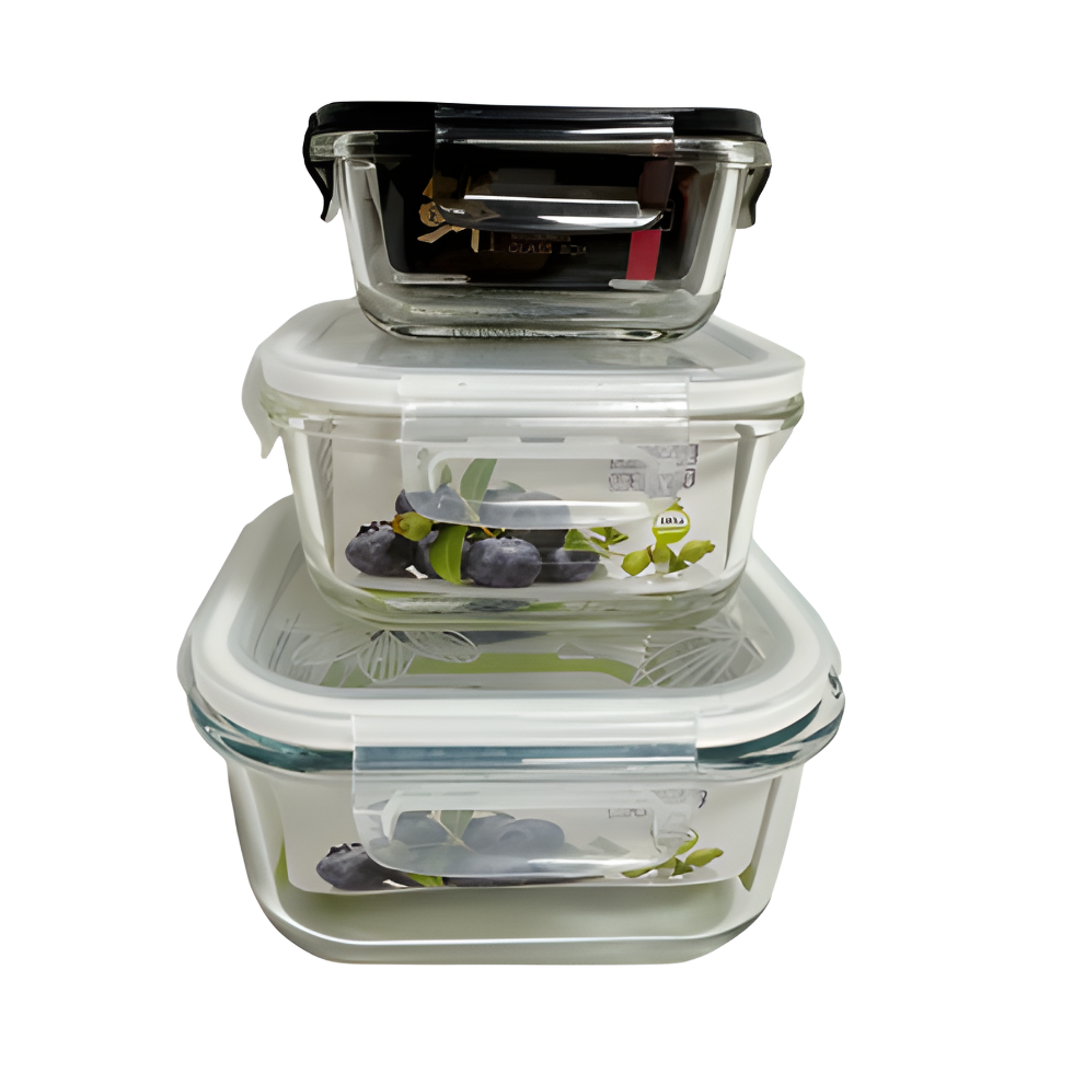 320ml Glass lock square (24p)